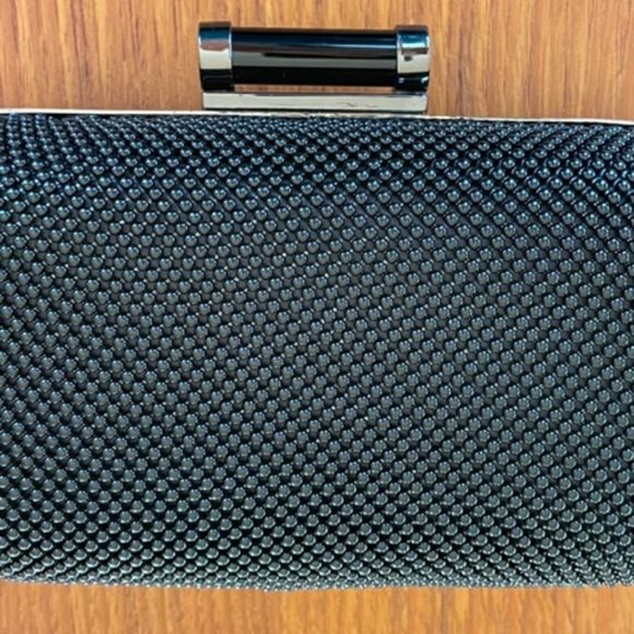 Vintage JESSICA McCLINTOCK BLACK EVENING CLUTCH Opt. Chain, Prom Party Cocktail - Picture 12 of 12